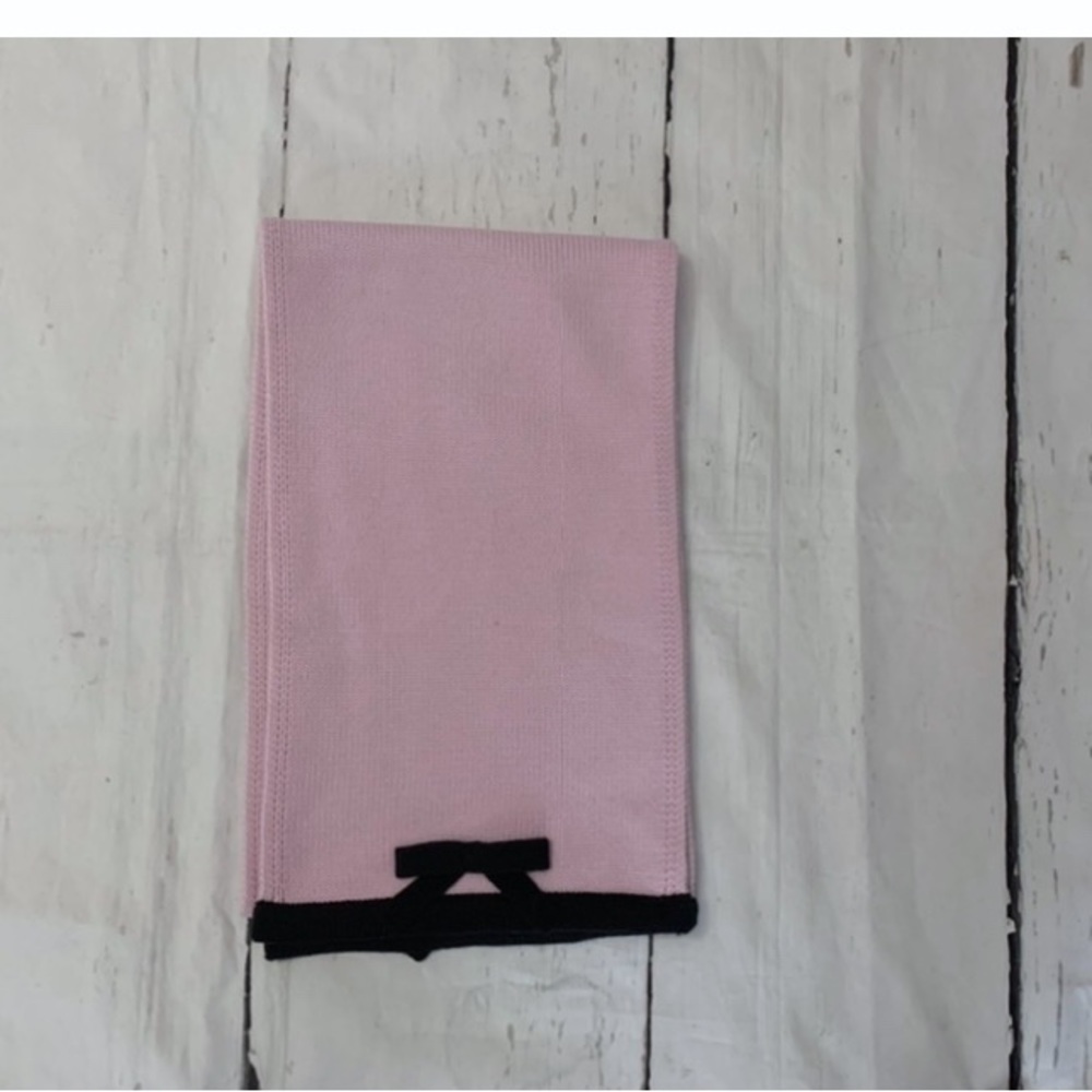 Kate Spade Pink Black Bow Accent Scarf
